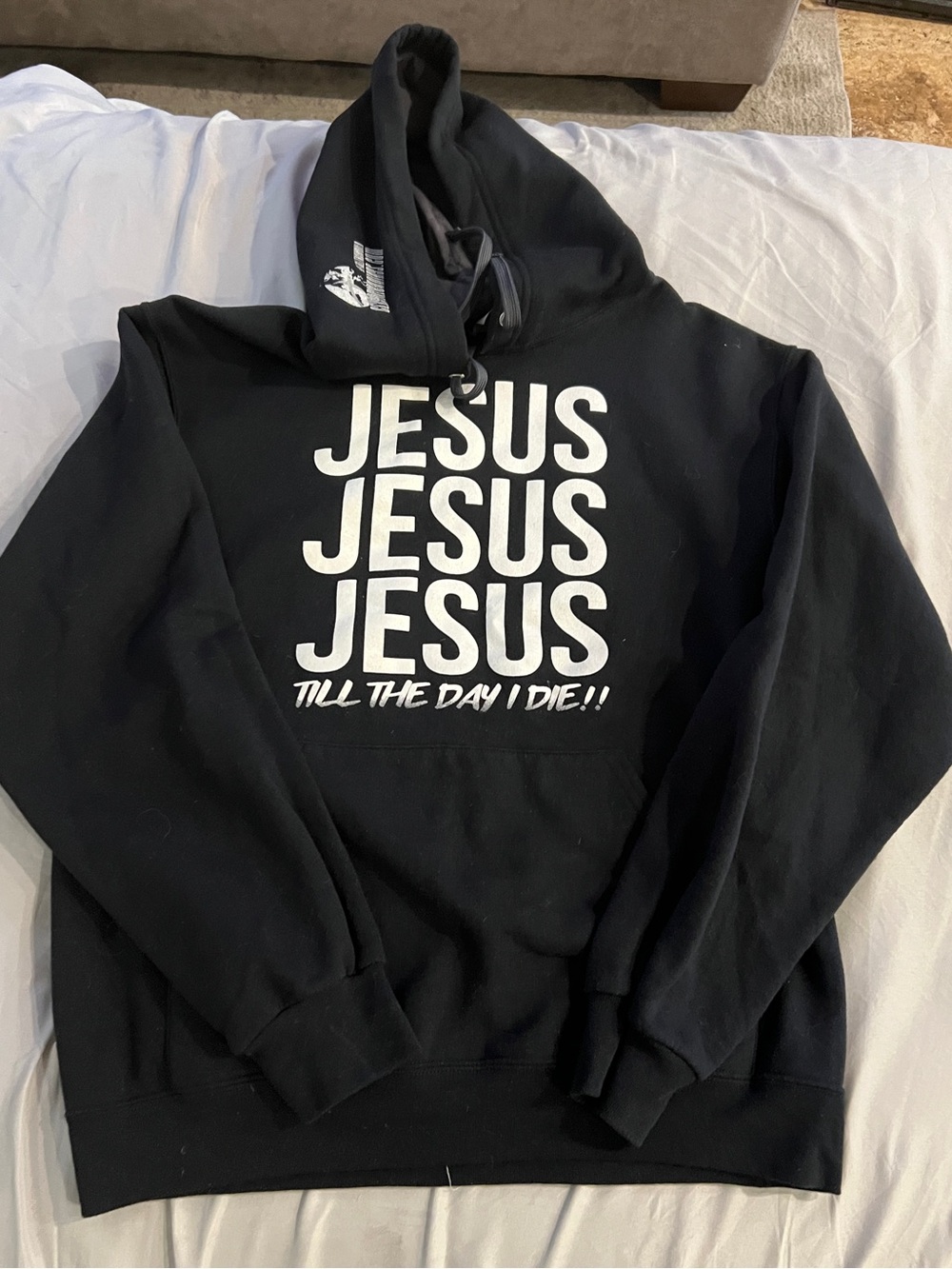 Black 'Jesus Till The Day I Die' Graphic Hoodie